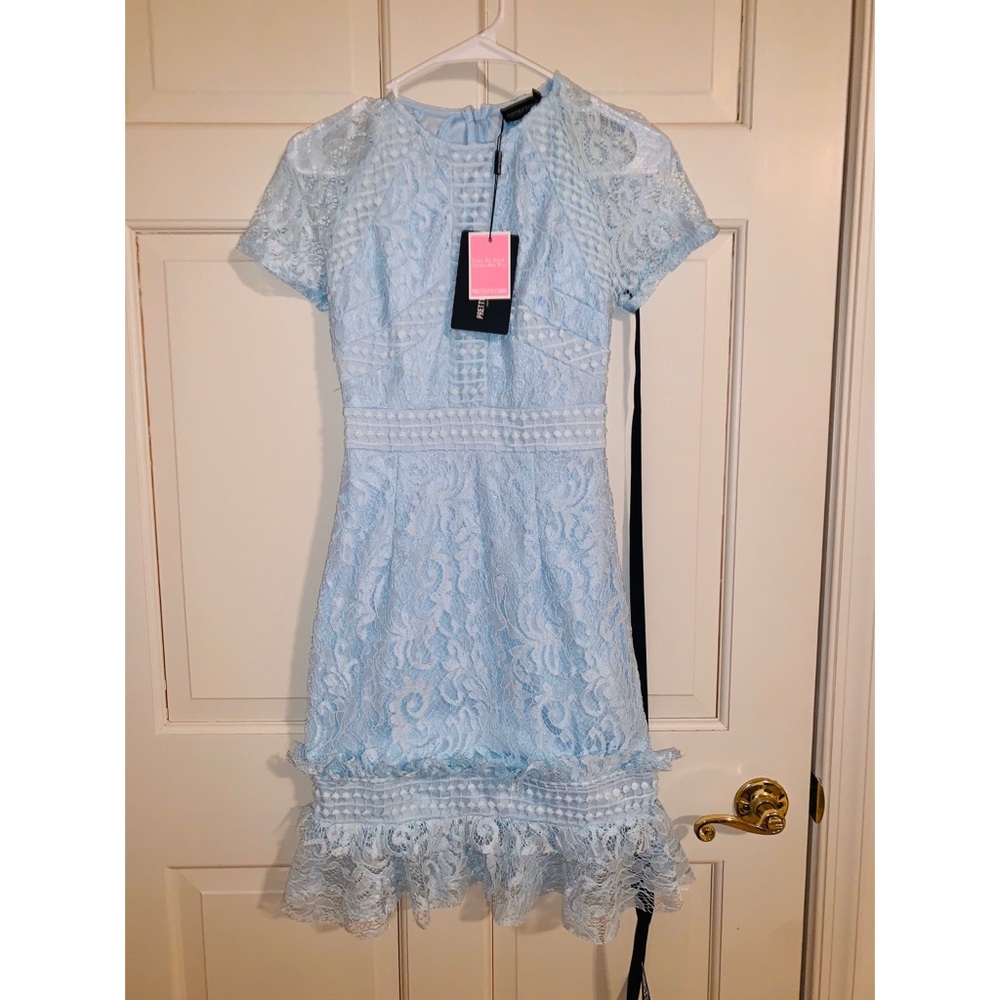 PrettyLittleThing Blue Lace Dress
